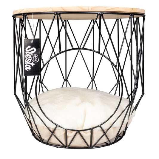 Caviar metalen mand met tafelblad